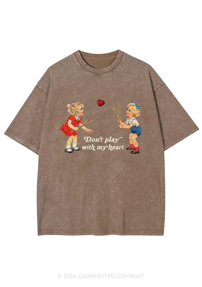 Don't Play With My Heart Y2K Washed Tee Cherrykitten