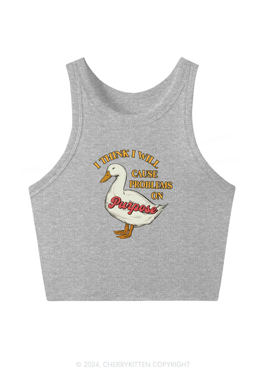 Cause Problems On Purpose Y2K Crop Tank Top Cherrykitten