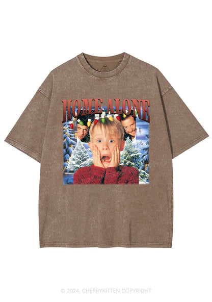 Christmas Home Alone Boy Y2K Washed Tee Cherrykitten