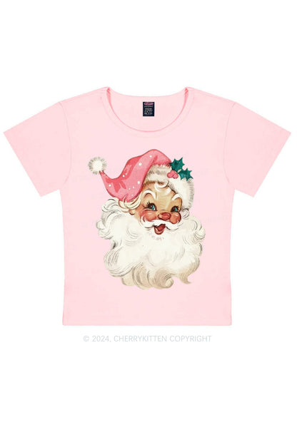 Christmas Pink Santa Y2K Baby Tee Cherrykitten