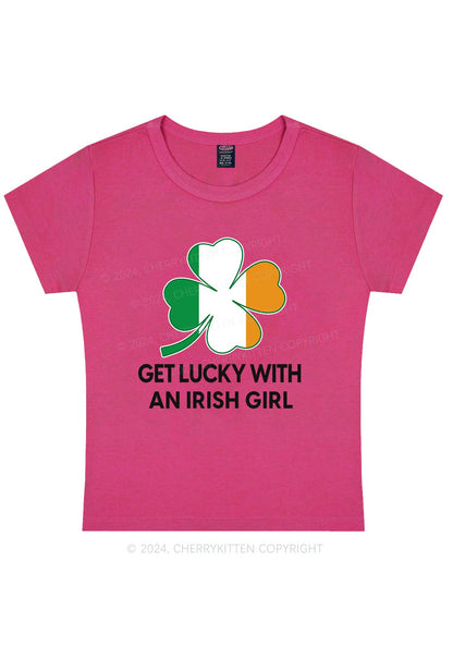 Get Lucky Irish Girl St Patricks Y2K Baby Tee Cherrykitten