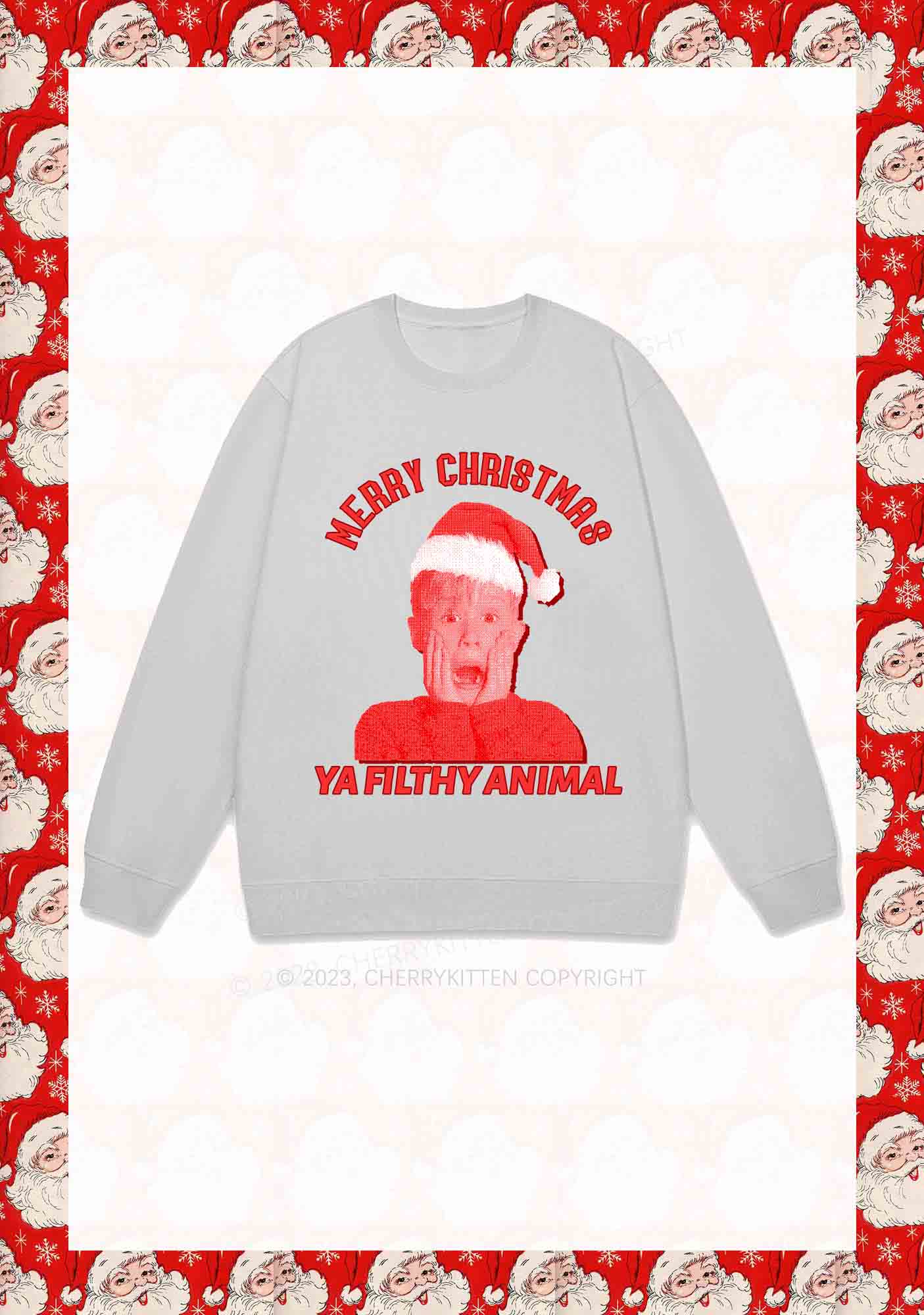 Merry Christmas Screaming Boy Y2K Sweatshirt Cherrykitten