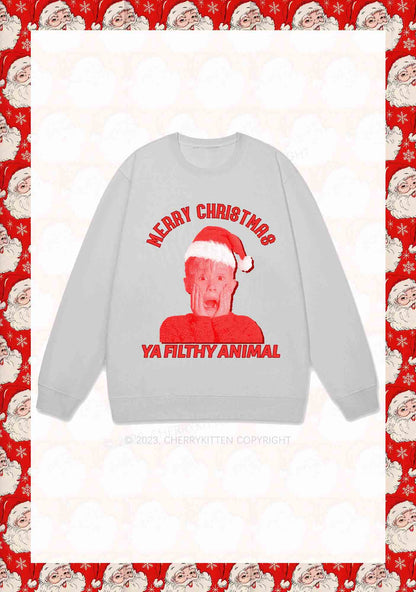 Merry Christmas Screaming Boy Y2K Sweatshirt Cherrykitten