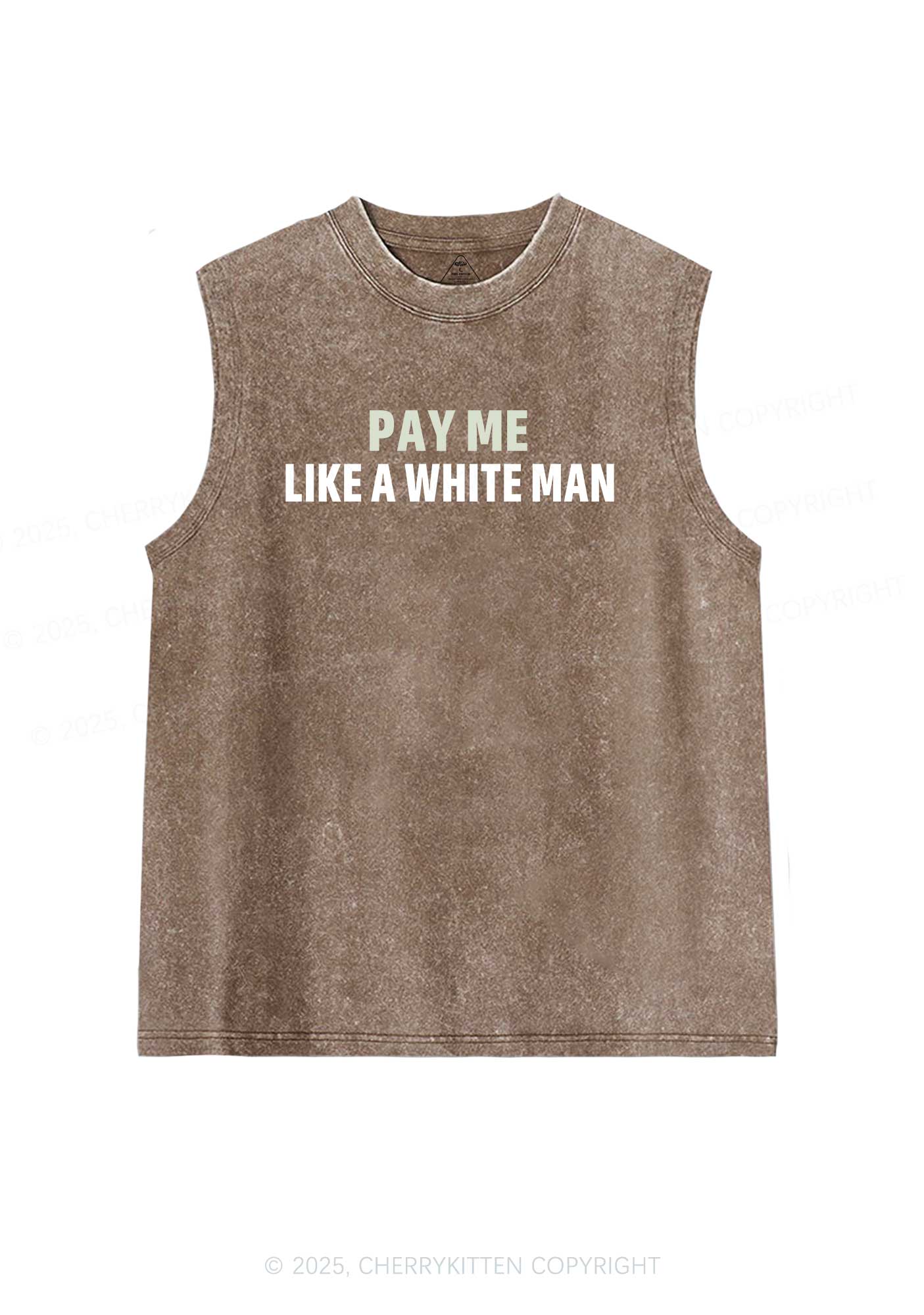 Pay Me Like White Man Y2K Washed Tank Cherrykitten