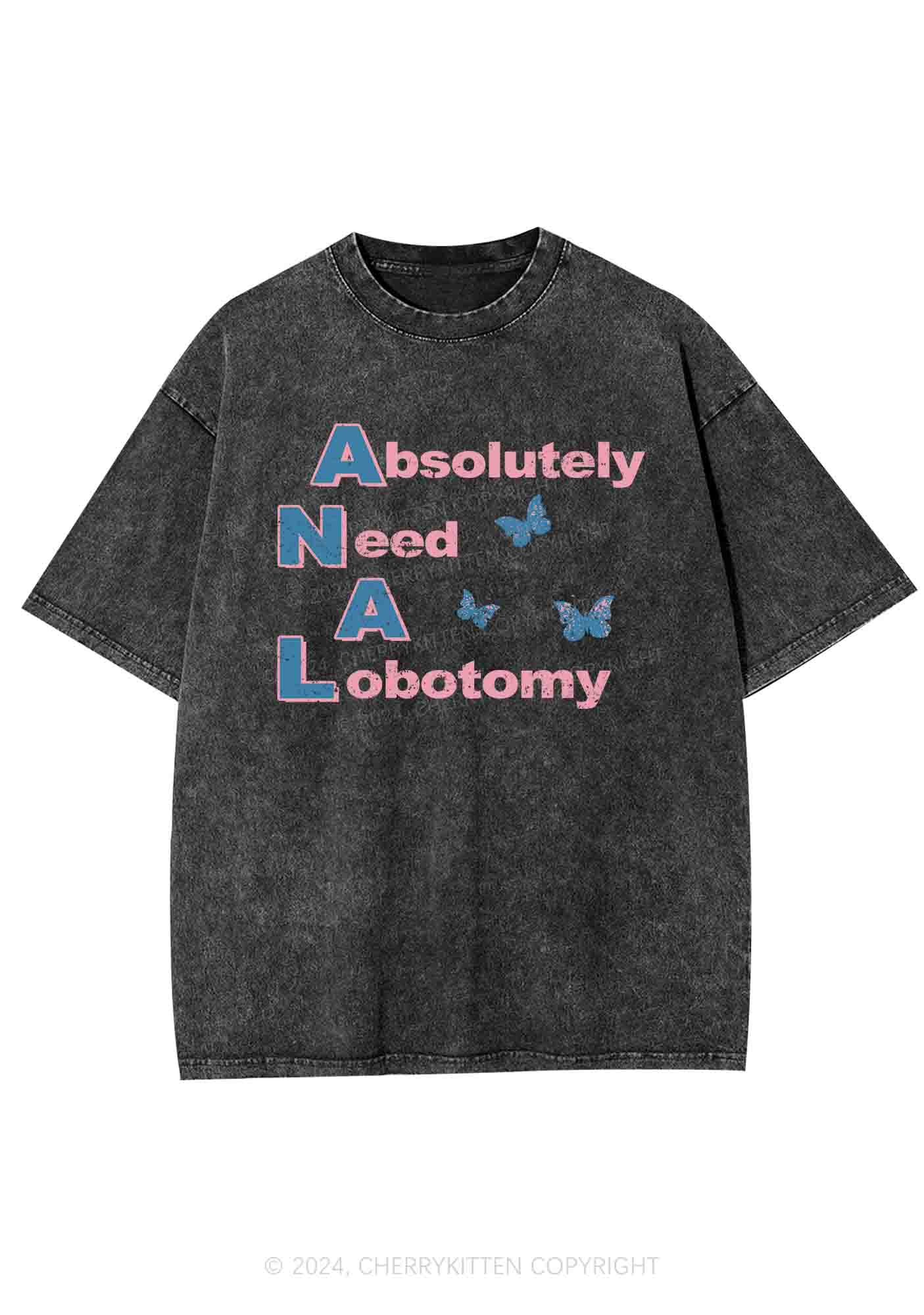 Absolutely Need A Lobotomy Y2K Washed Tee Cherrykitten