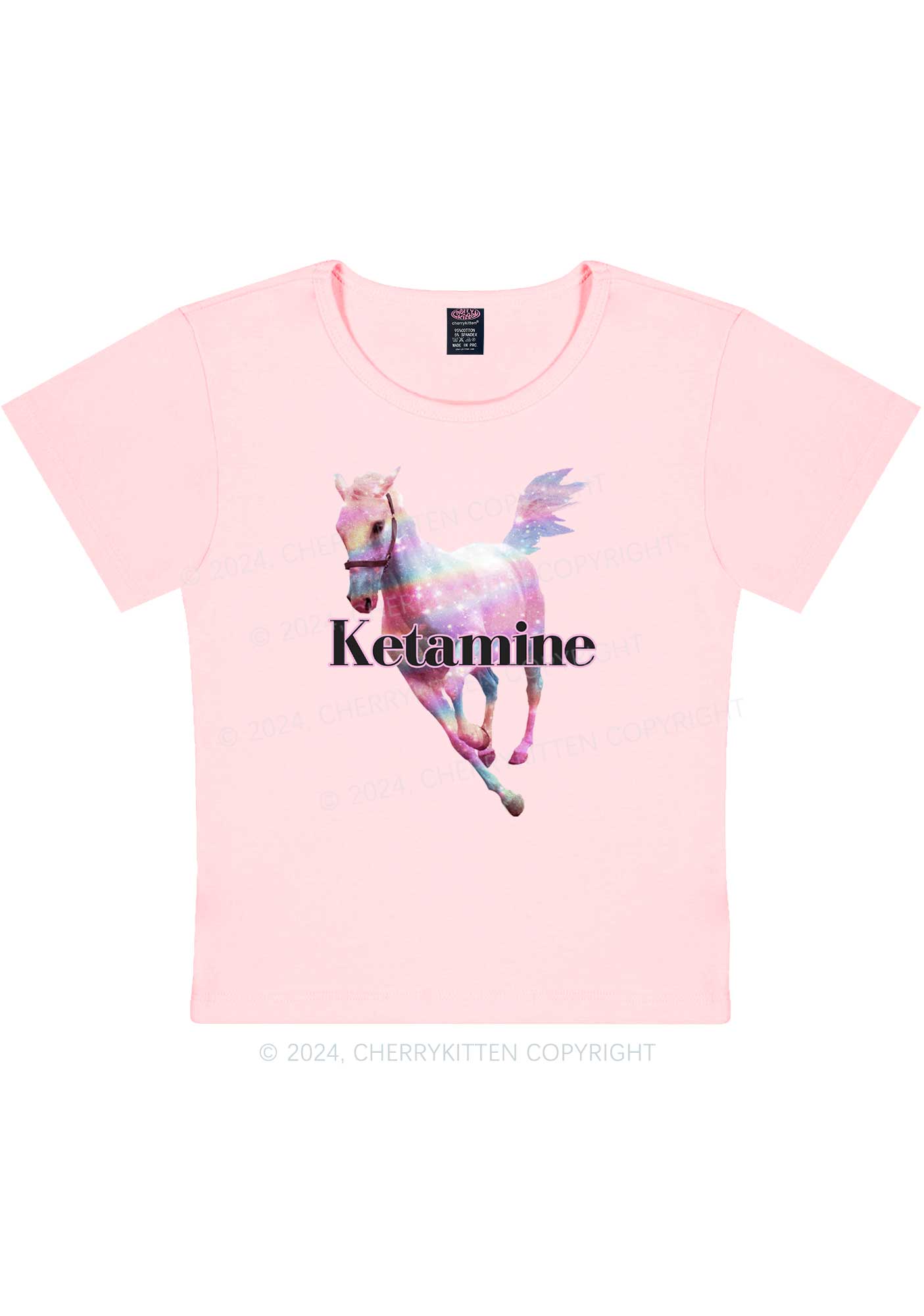 Pink Horse Y2K Baby Tee Cherrykitten