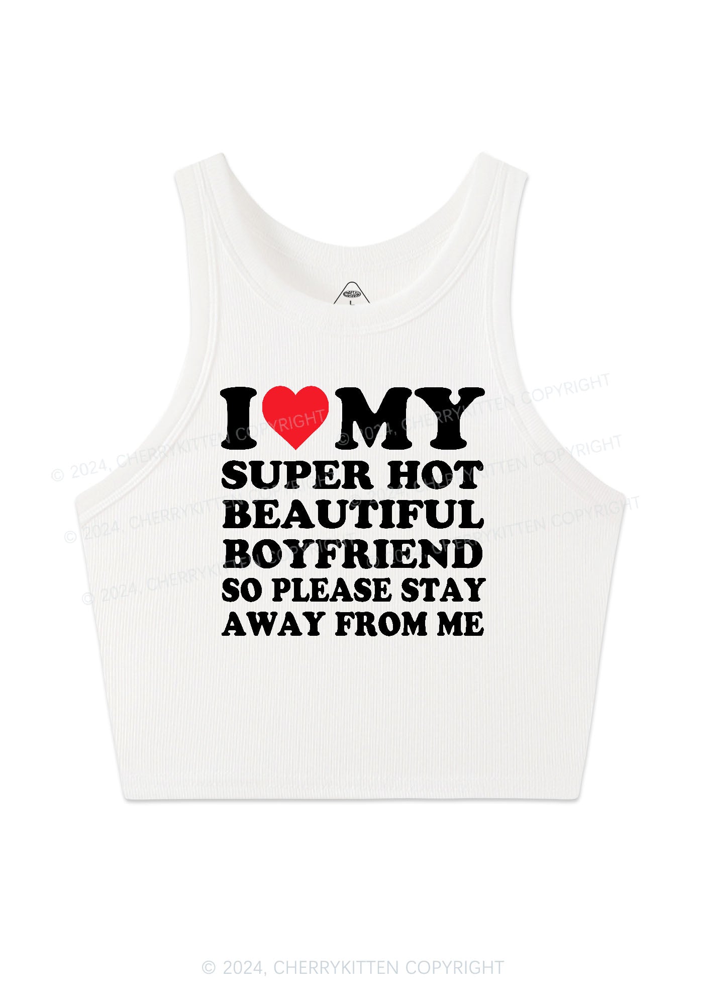 My Super Hot Boyfriend Y2K Valentine's Day Crop Tank Top Cherrykitten