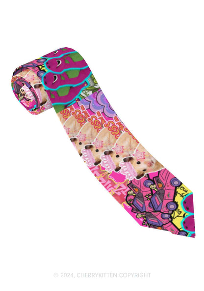 Pink Rat Y2K Necktie Cherrykitten