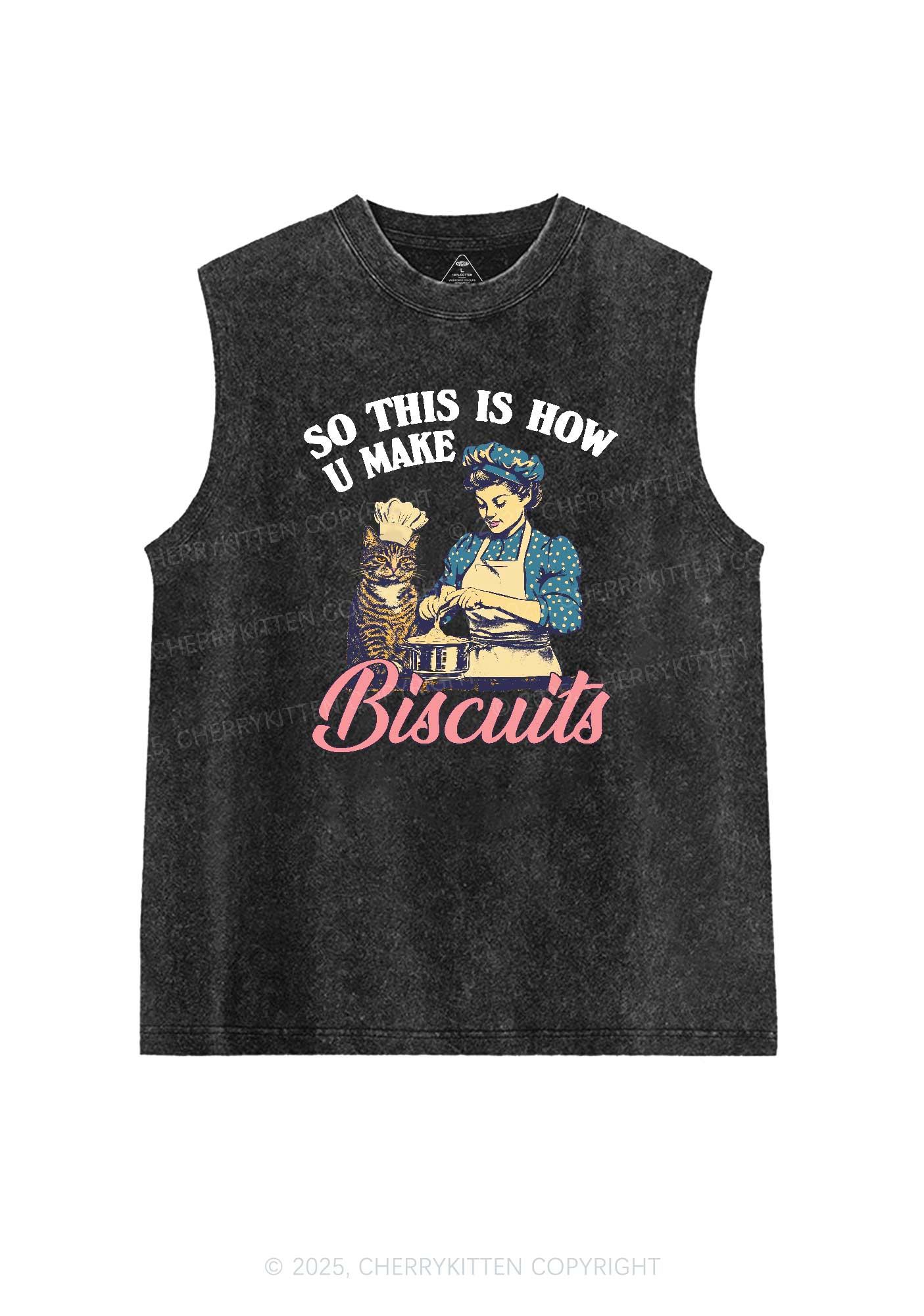 How U Make Biscuits Y2K Washed Tank Cherrykitten