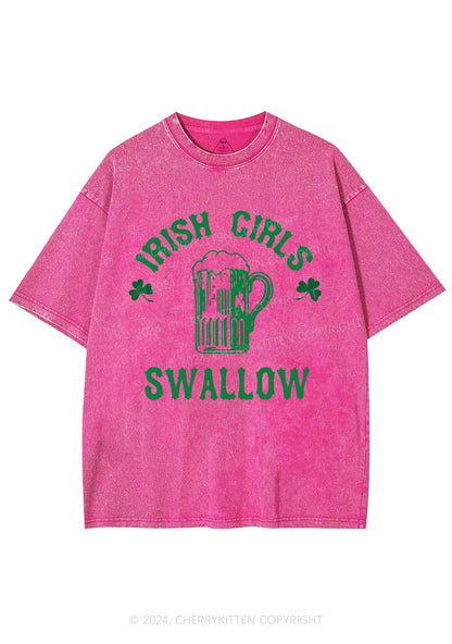 Irish Girls Swallow St Patricks Y2K Washed Tee Cherrykitten