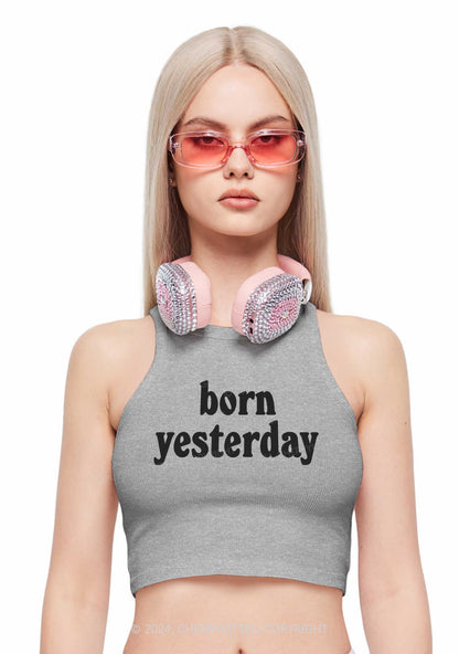 Born Yesterday Y2K Crop Tank Top Cherrykitten