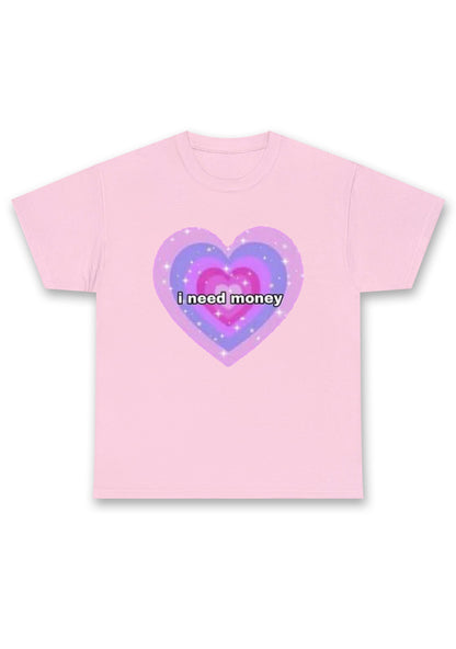 I Need Money Hearts Chunky Shirt