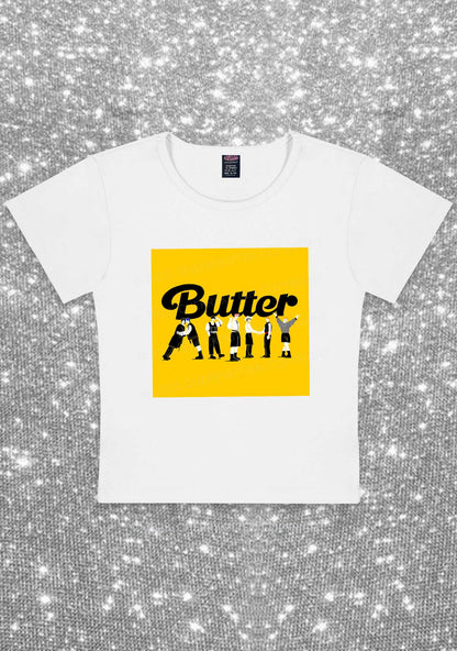 Butter Bangtan Boys Kpop Y2K Baby Tee Cherrykitten