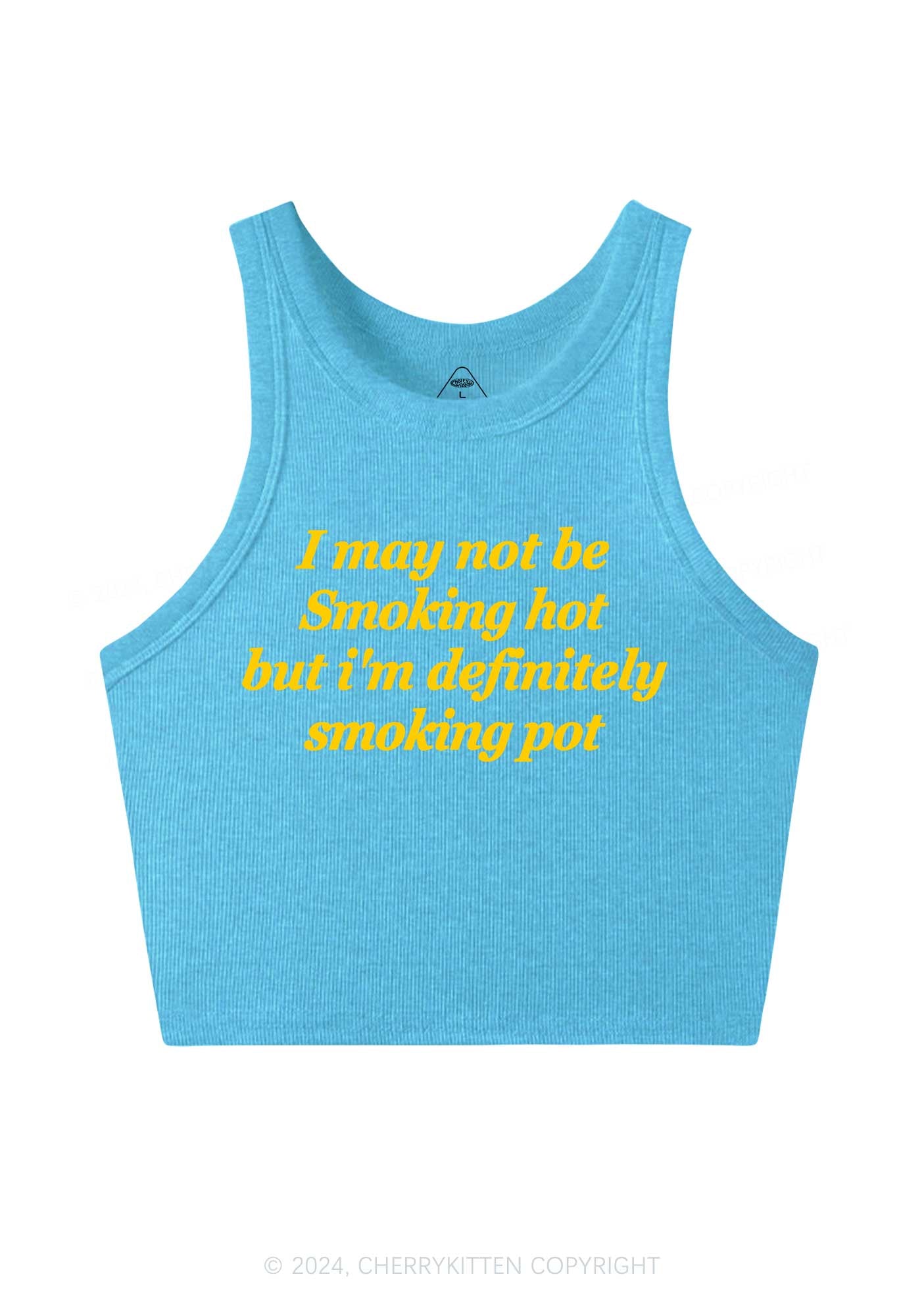 Definitely Smoking Pot Y2K Crop Tank Top Cherrykitten