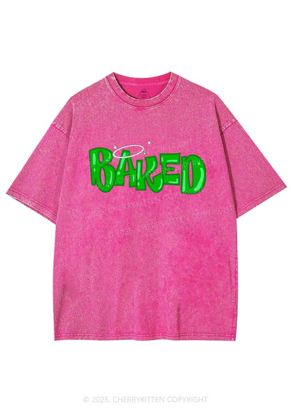 Green Baked Y2K Washed Tee Cherrykitten