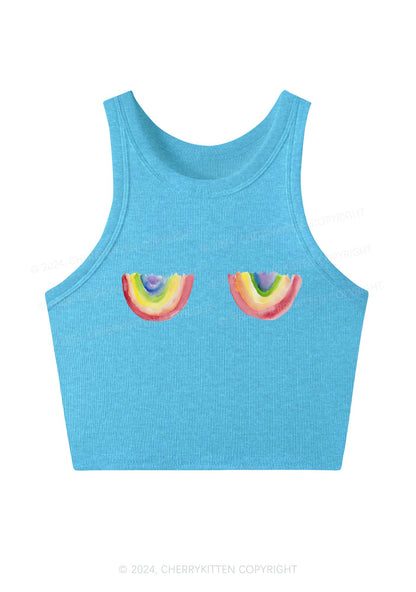 Rainbow Bxxb Y2K Crop Tank Top Cherrykitten