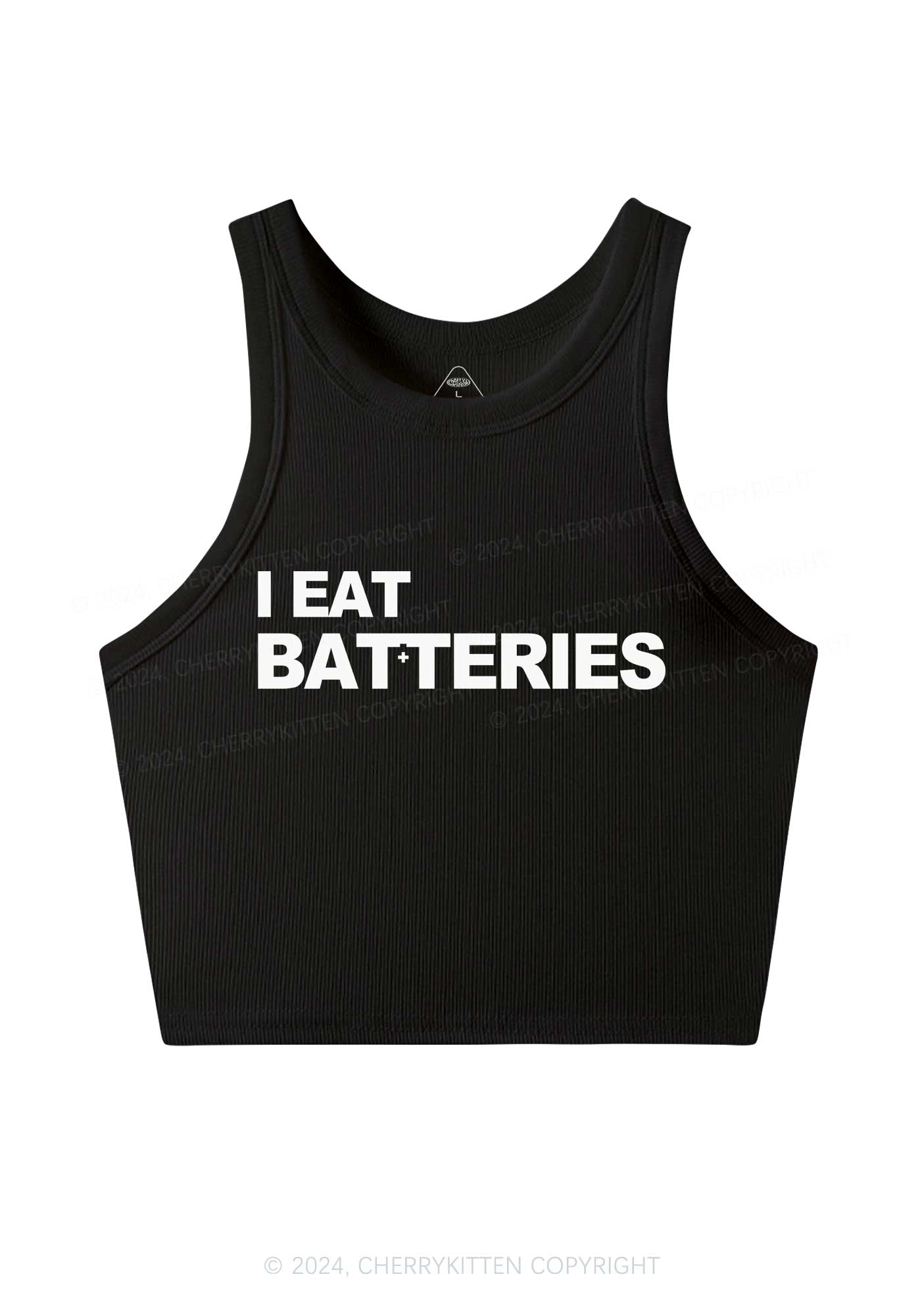 I Eat Batteries Y2K Crop Tank Top Cherrykitten