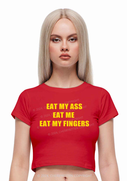 Eat My Fingers Y2K Baby Tee Cherrykitten