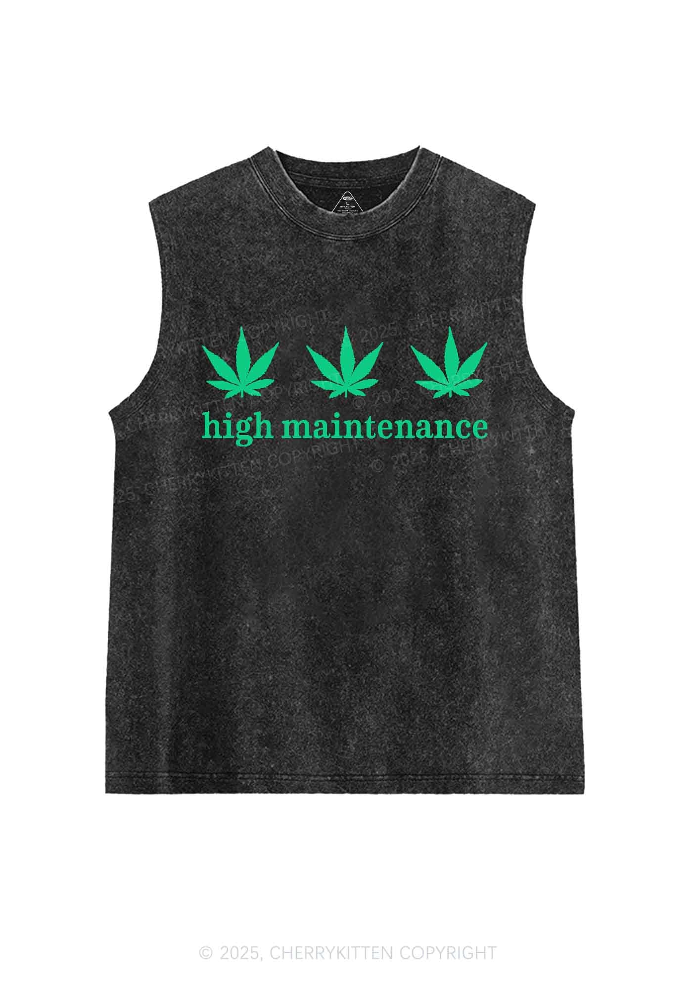 High Maintenance Y2K Washed Tank Cherrykitten