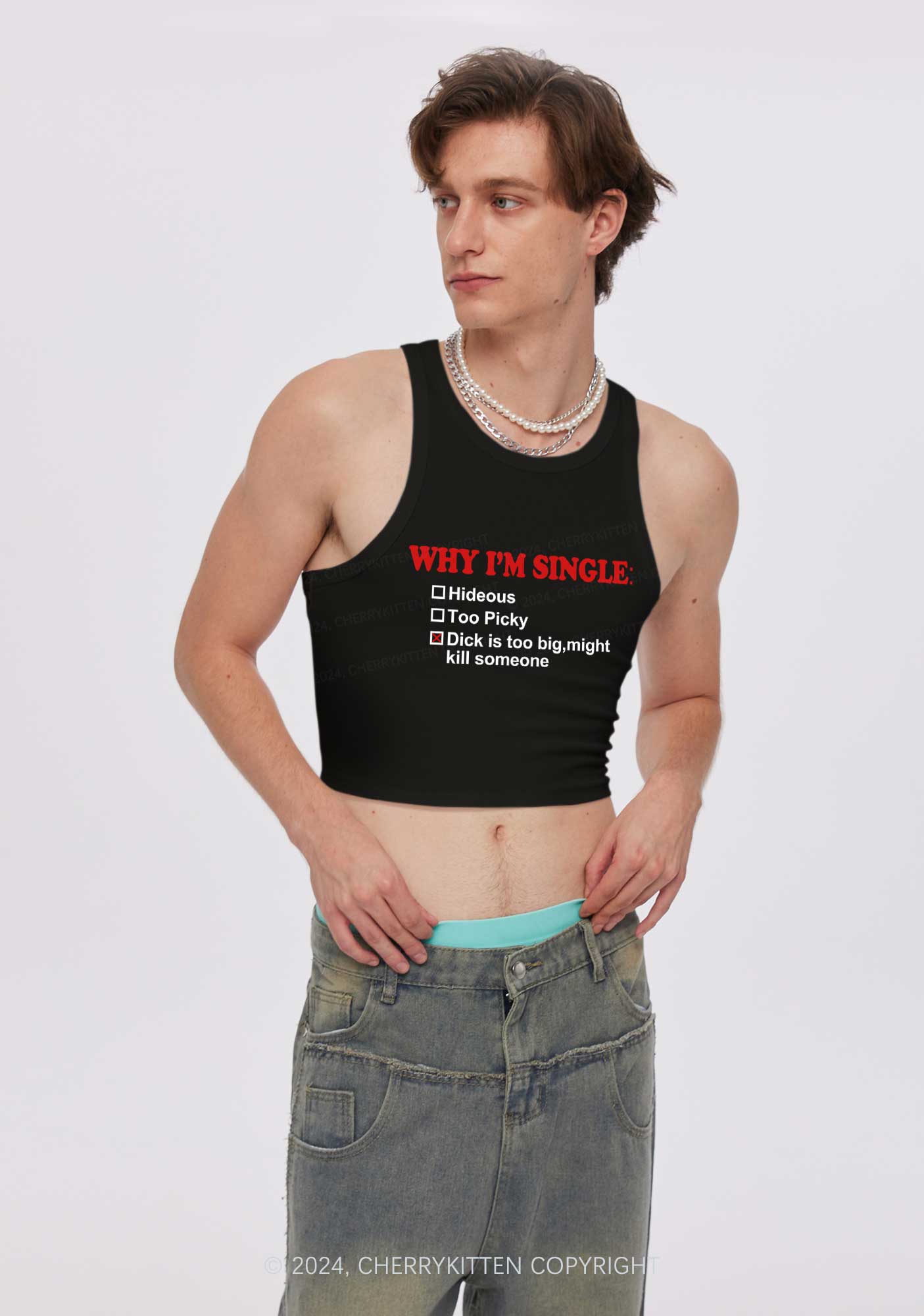 Why Im Single Y2K Crop Tank Top Cherrykitten