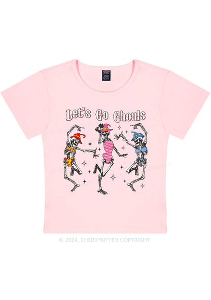 Halloween Let's Go Ghouls Y2K Baby Tee Cherrykitten