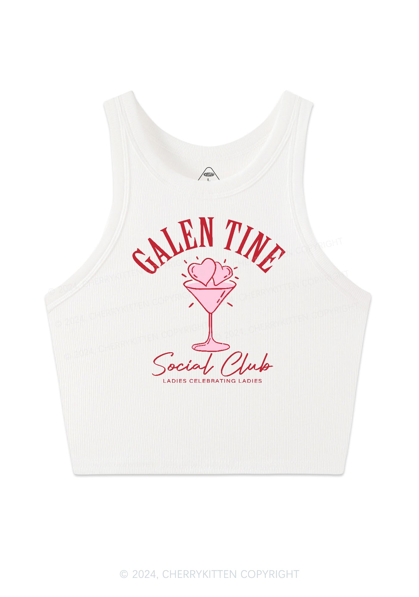 Galentine Social Club Y2K Valentine's Day Crop Tank Top Cherrykitten