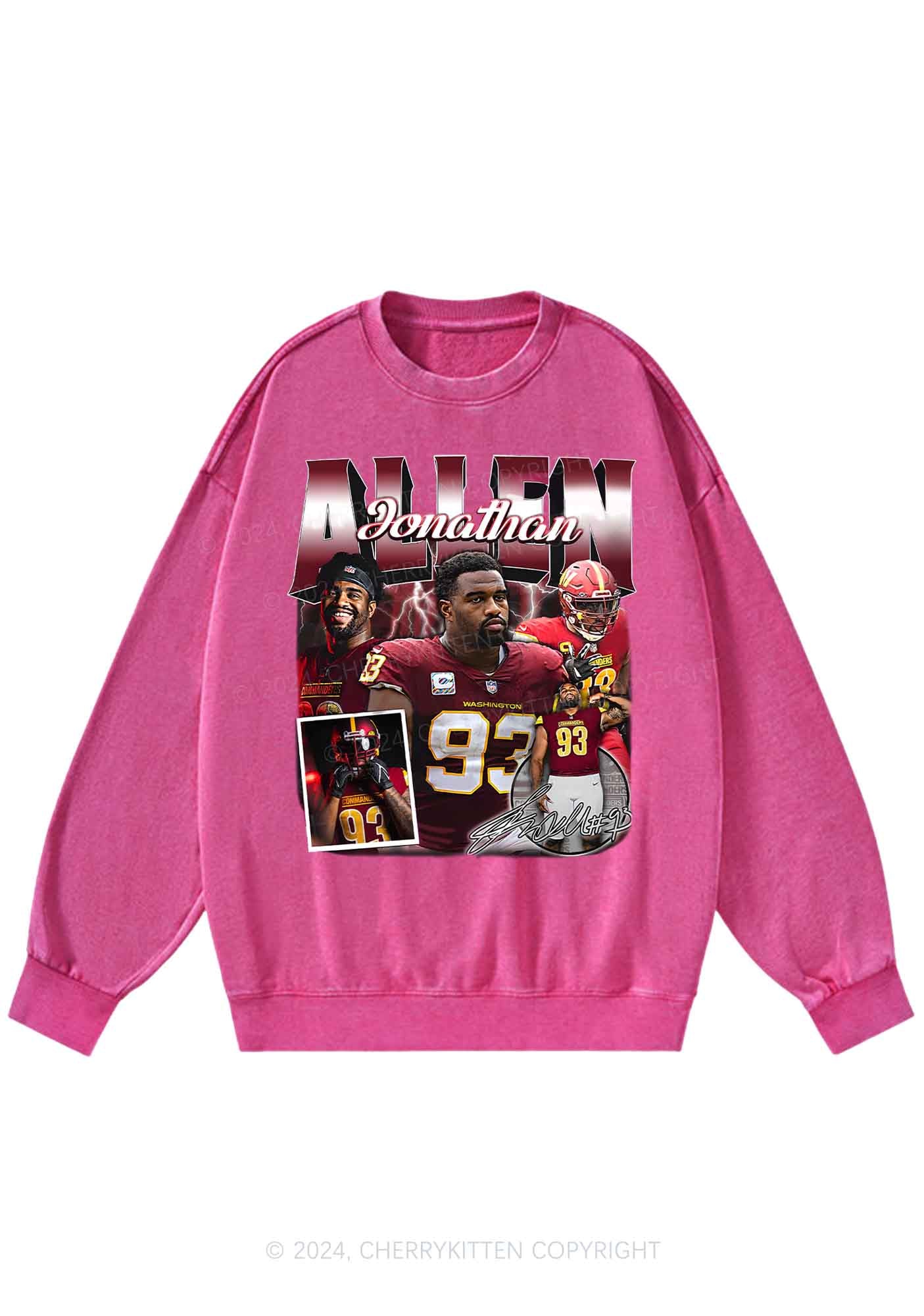 Red Allen Y2K Super Bowl Washed Sweatshirts Cherrykitten