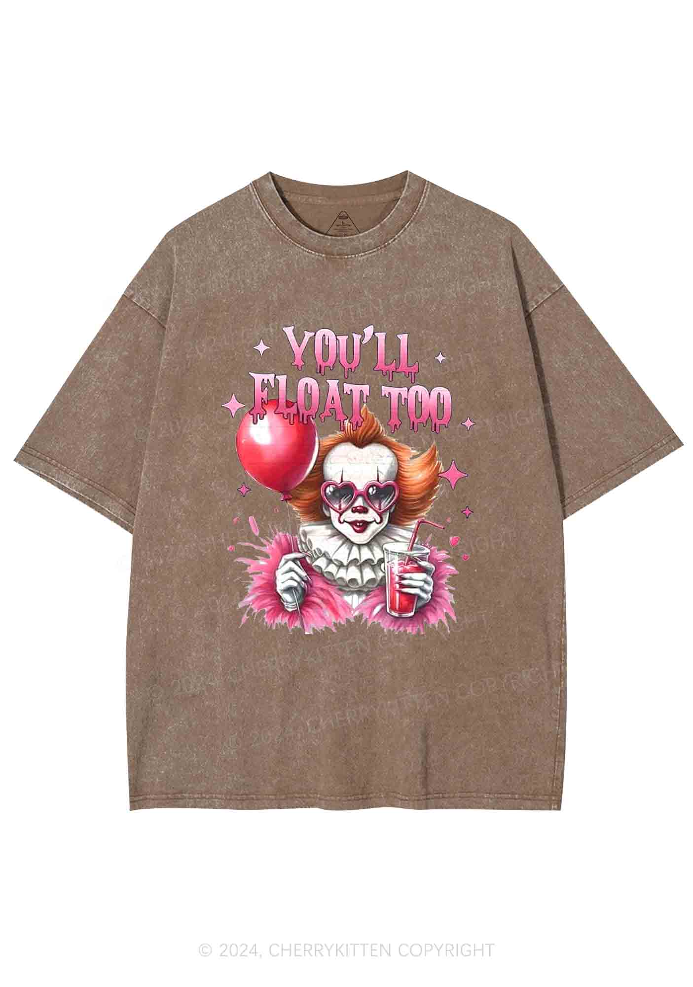 Halloween You Will Float Too Y2K Washed Tee Cherrykitten