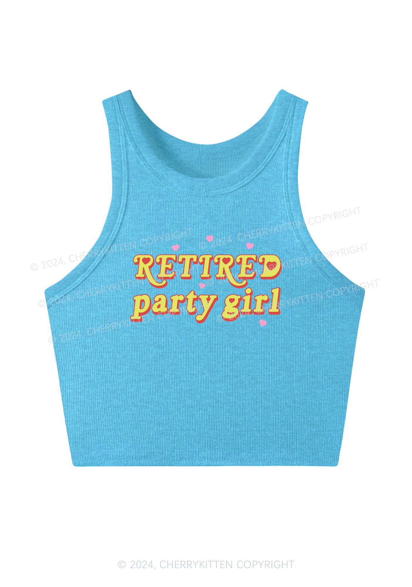 Retired Party Girl Y2K Crop Tank Top Cherrykitten