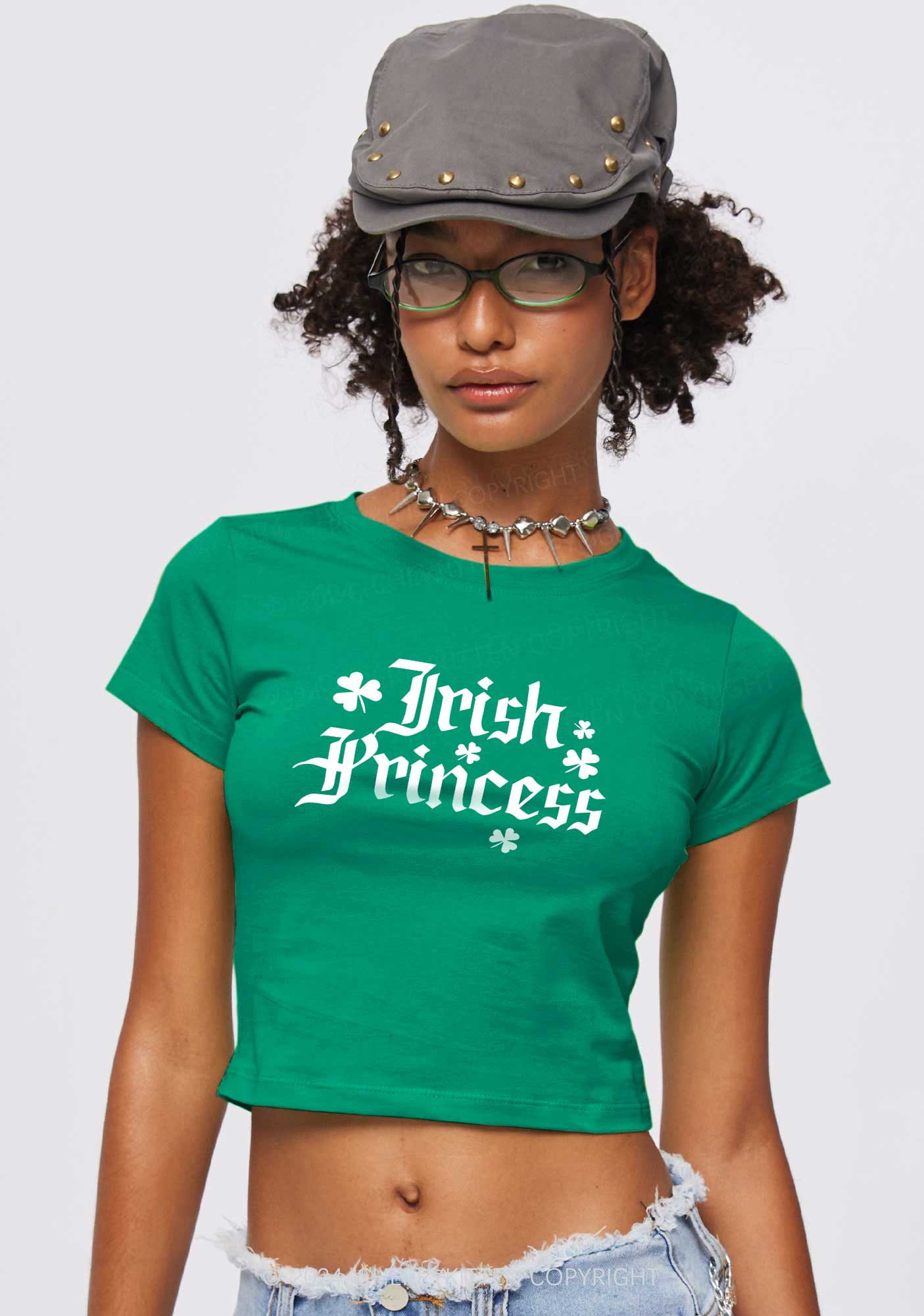 Irish Princess St Patricks Y2K Baby Tee Cherrykitten