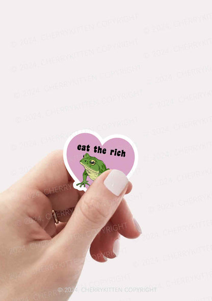 Eat The Rich Frog 1Pc Y2K Sticker Cherrykitten