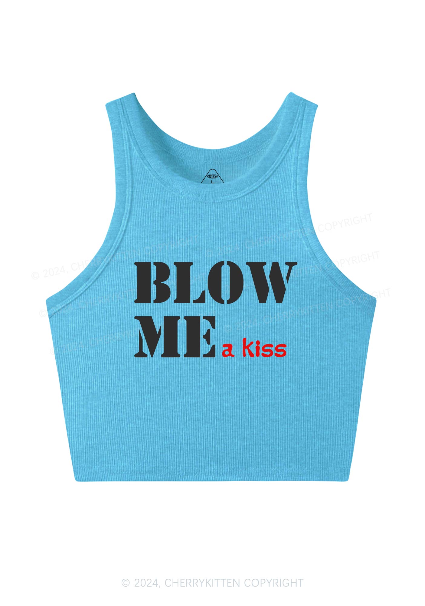 Blow Me A Kiss Y2K Crop Tank Top Cherrykitten