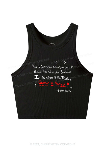 Grow A Vag Y2K Crop Tank Top Cherrykitten