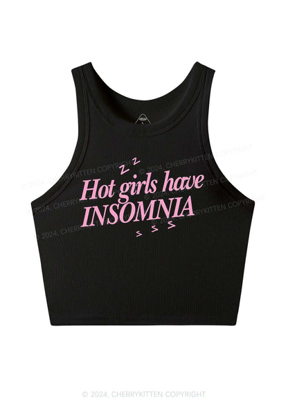 Hot Girls Have Insomnia Y2K Crop Tank Top Cherrykitten