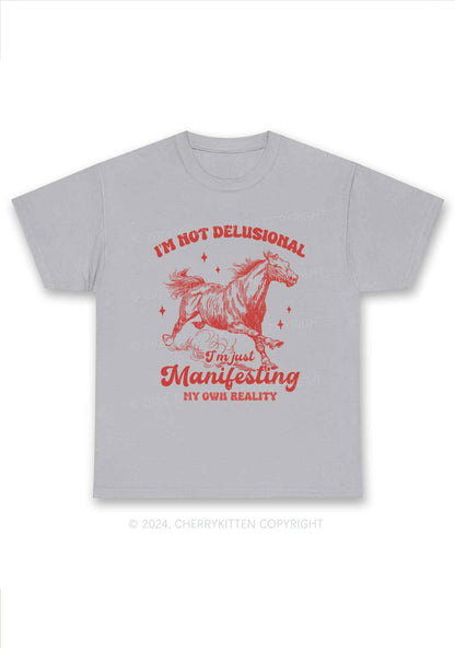 Not Delusional Just Manifesting Y2K Chunky Shirt Cherrykitten