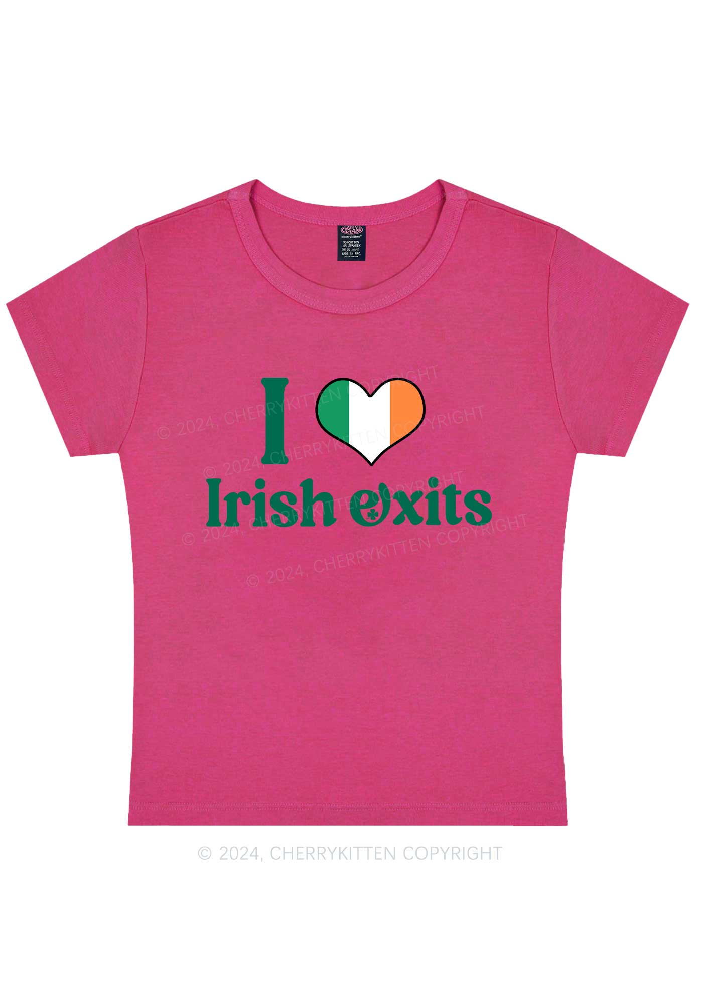 I Love Irish Exits St Patricks Y2K Baby Tee Cherrykitten