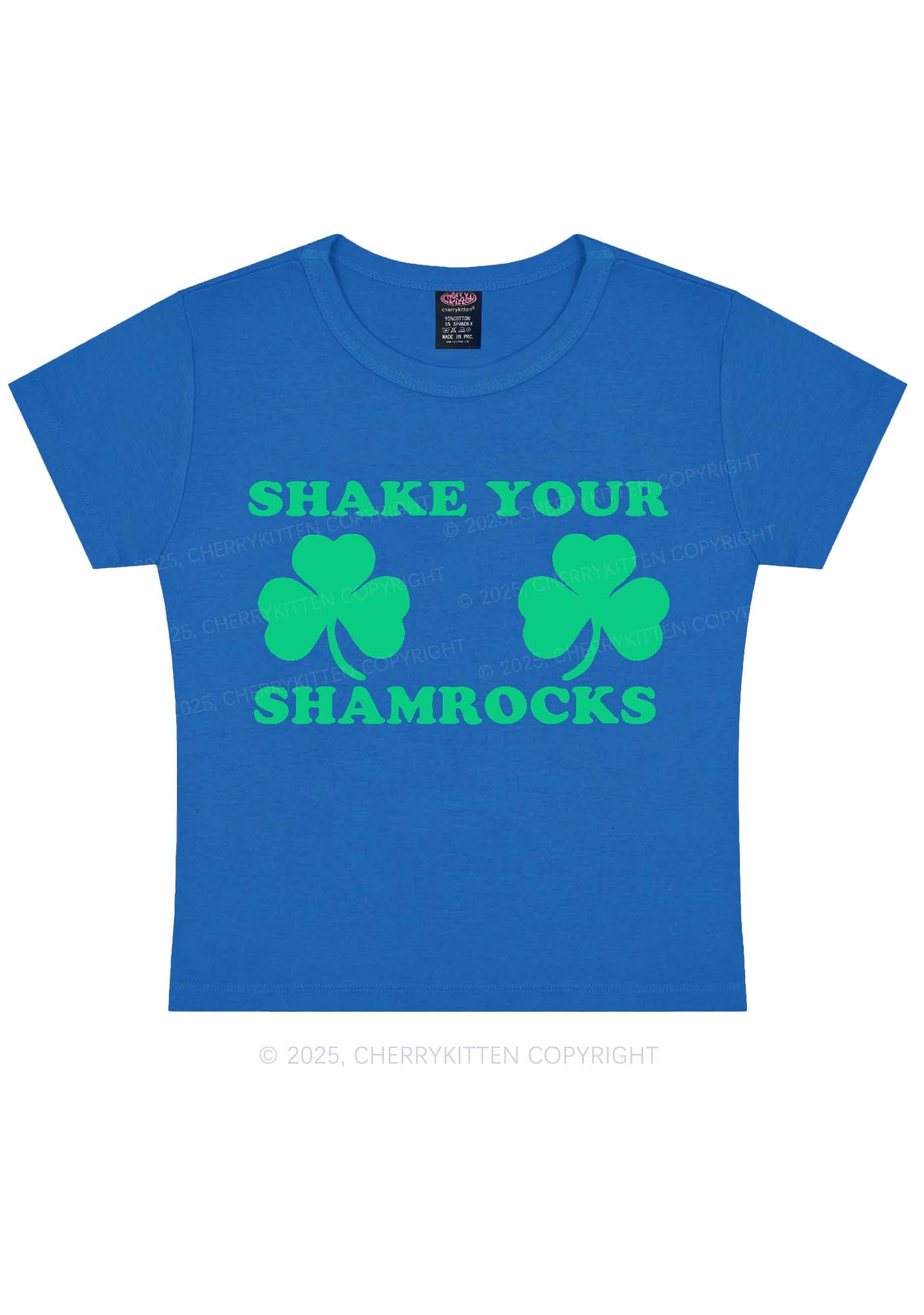 Shake Your Shamrocks St Patricks Y2K Baby Tee Cherrykitten