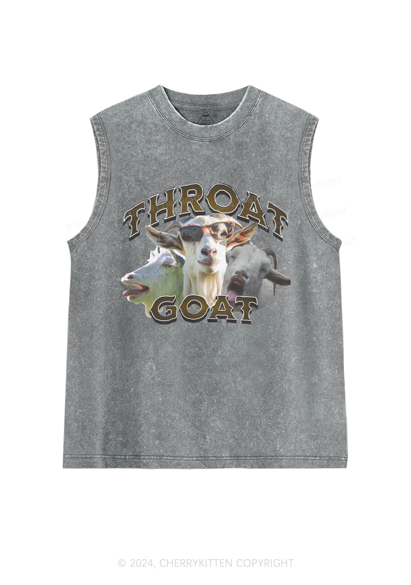 Three Throat Goats Y2K Washed Tank Cherrykitten