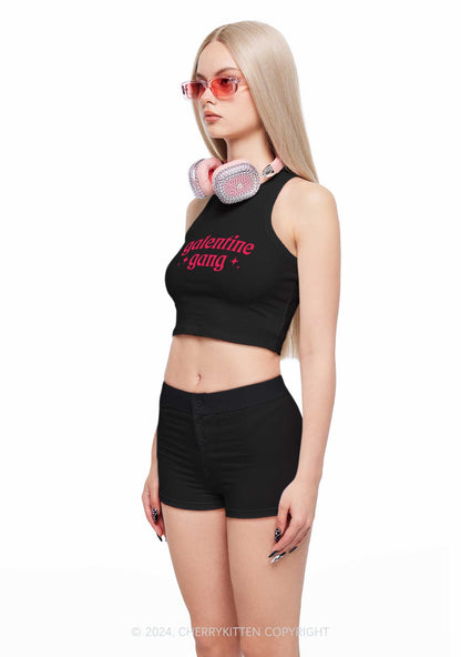 Galentine Gang Y2K Valentine's Day Crop Tank Top Cherrykitten