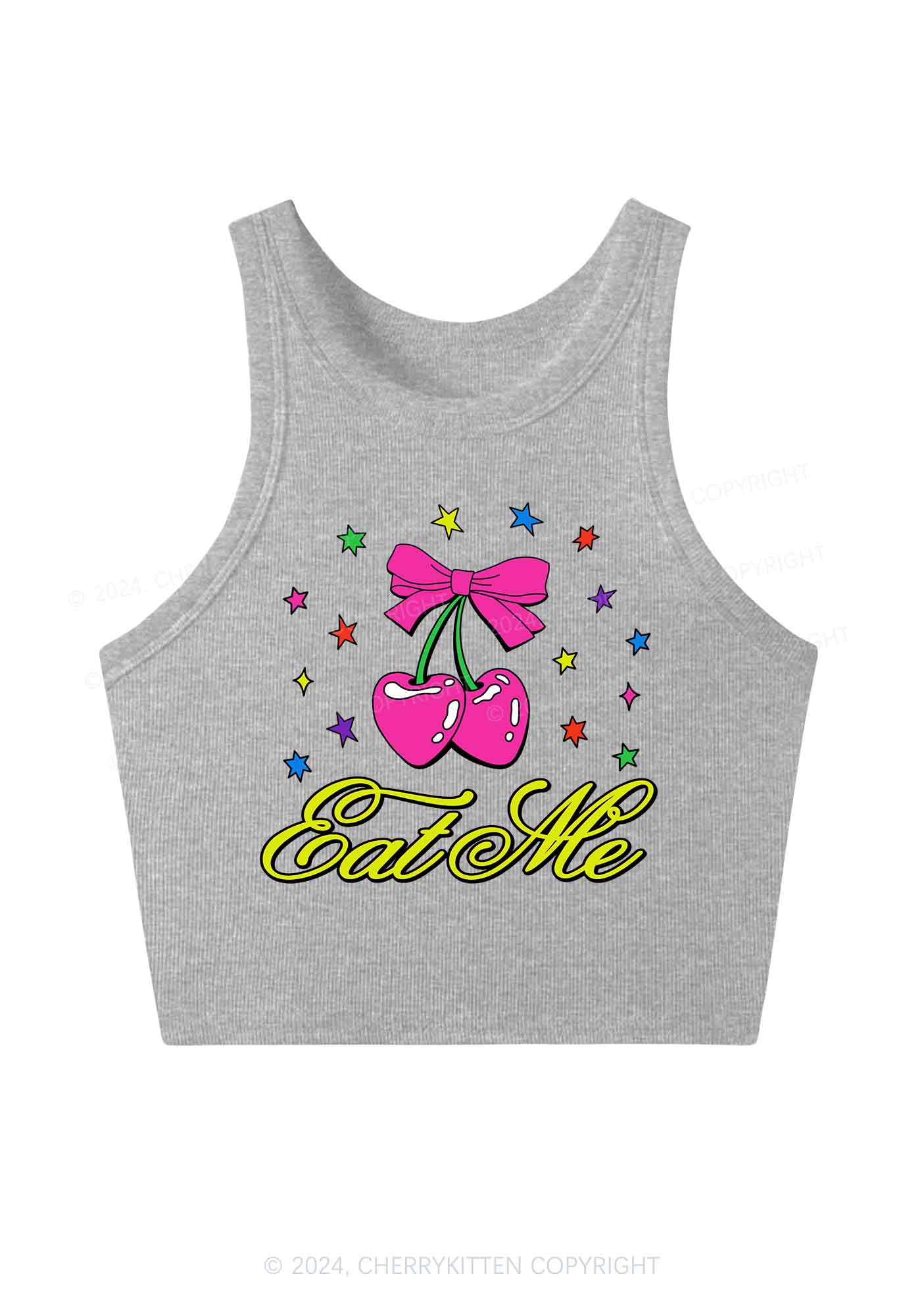 Eat Me Cherry Y2K Crop Tank Top Cherrykitten