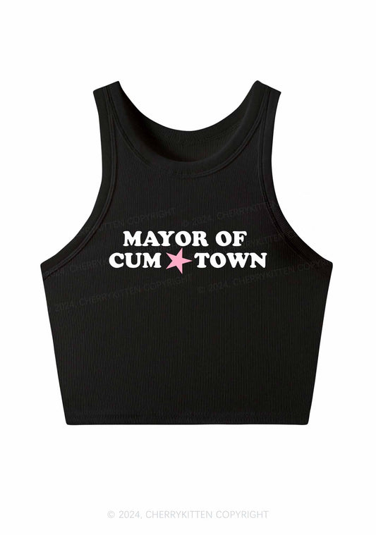 Mayor Of Come Town Y2K Crop Tank Top Cherrykitten