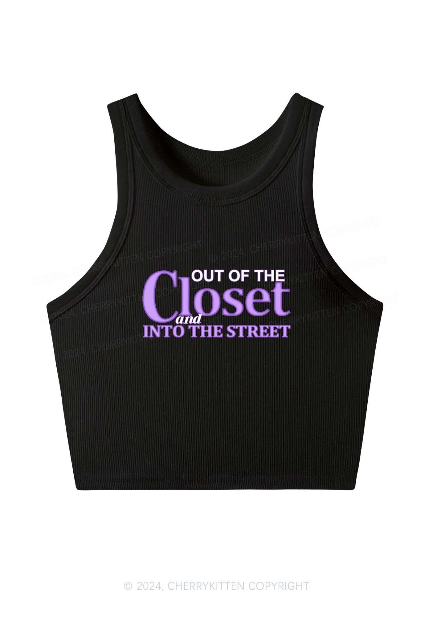 Out Of The Closet Y2K Crop Tank Top Cherrykitten