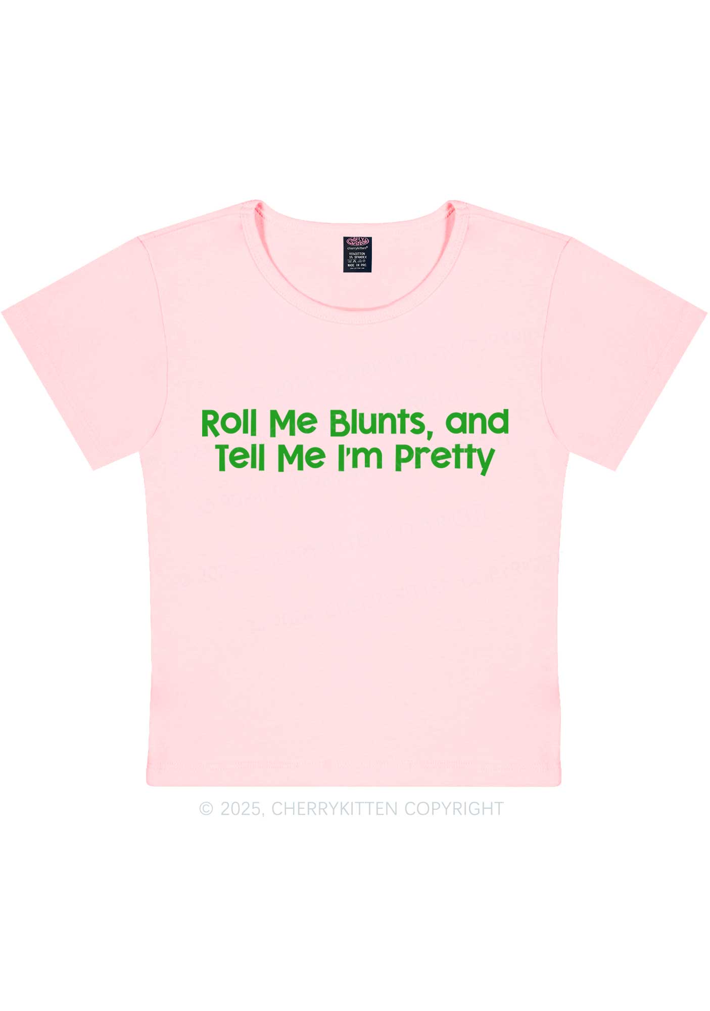 Roll Me Blunts Y2K Baby Tee Cherrykitten