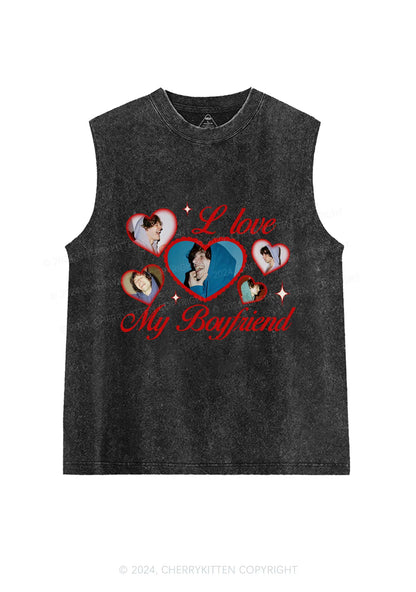 Custom Boyfriend Photos Y2K Valentine's Day Washed Tank Cherrykitten