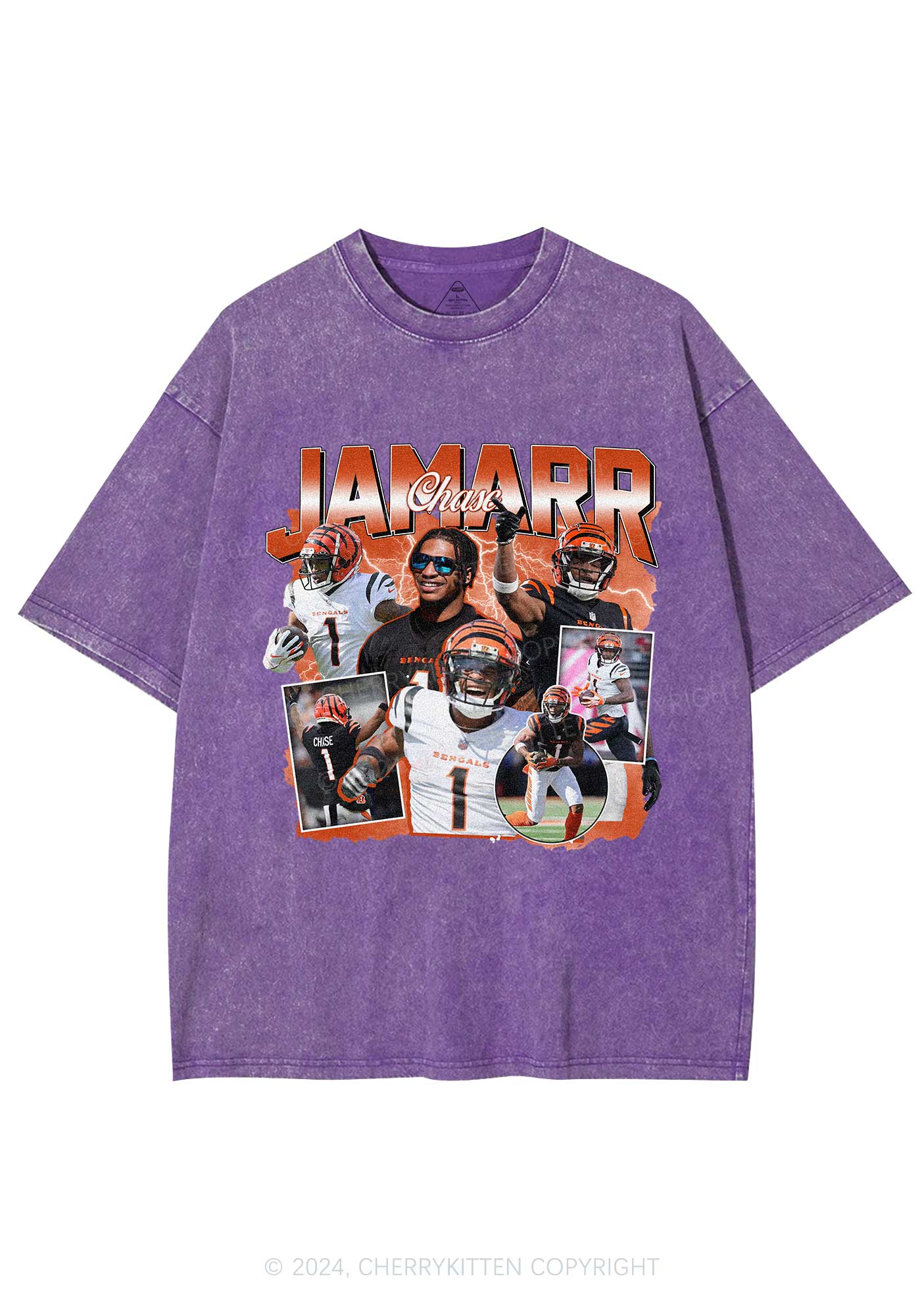 Orange Jamarr Y2K Super Bowl Washed Tee Cherrykitten