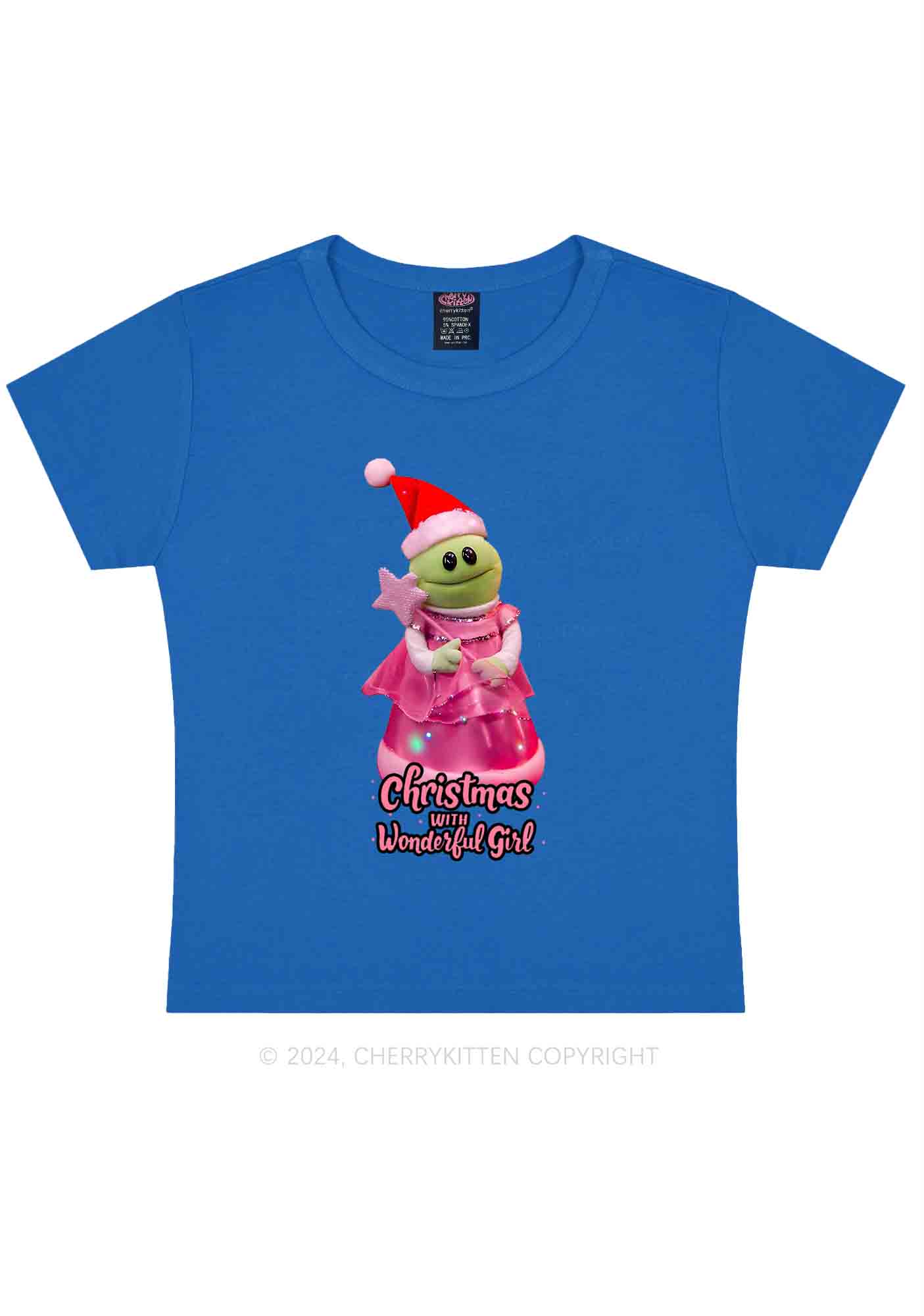 Christmas Wonderful Girl Y2K Baby Tee Cherrykitten