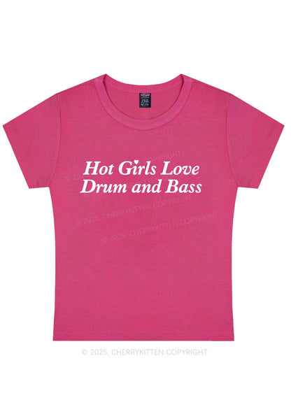 Hot Girls Love Drum And Bass Y2K Baby Tee Cherrykitten