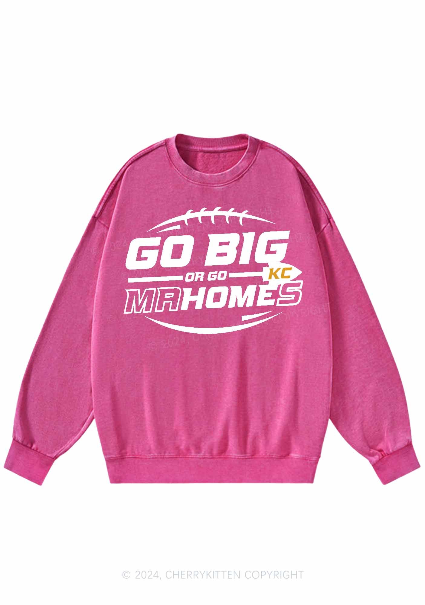 Go Big Y2K Super Bowl Washed Sweatshirts Cherrykitten