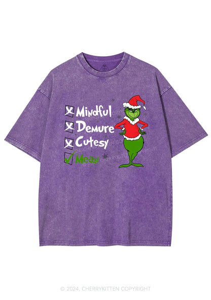 Christmas Mean Guy Y2K Washed Tee Cherrykitten