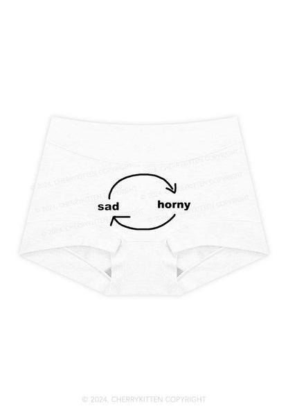 Sad Circle Y2K Mid Rise Waist Boyshort Cherrykitten